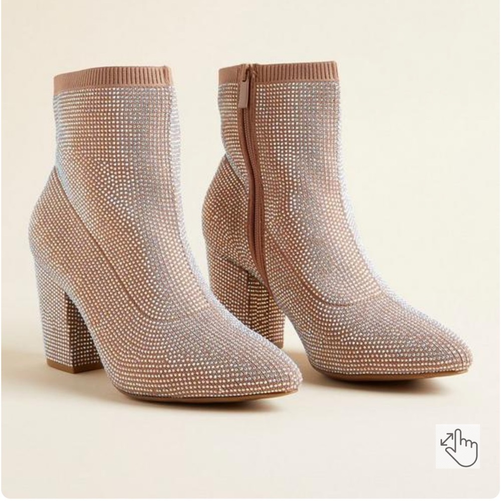 Torrid Stretch Knit Embellished Bootie Size 8WW